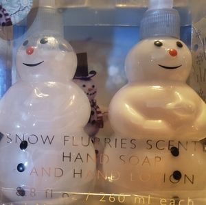 Christmas snowmen hand soap and lotion dispensers